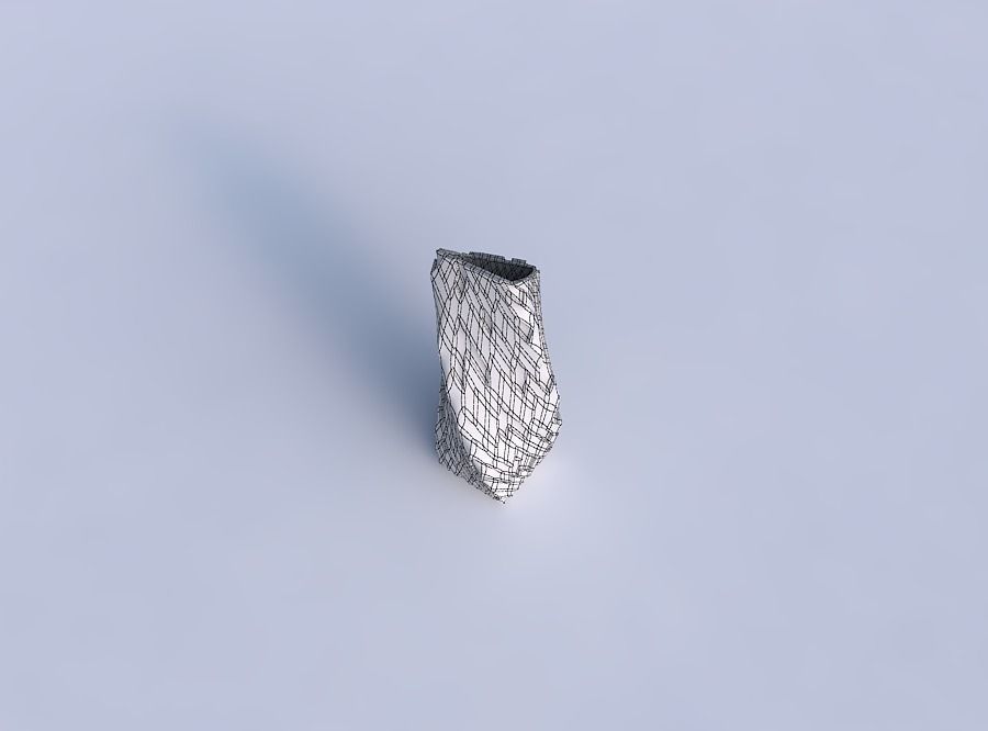 Vase twisted bent rectangle with cavities 3D print model_6