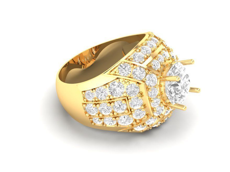 Luxury Men Diamond Ring Jewelry Design  160 3D print model_3