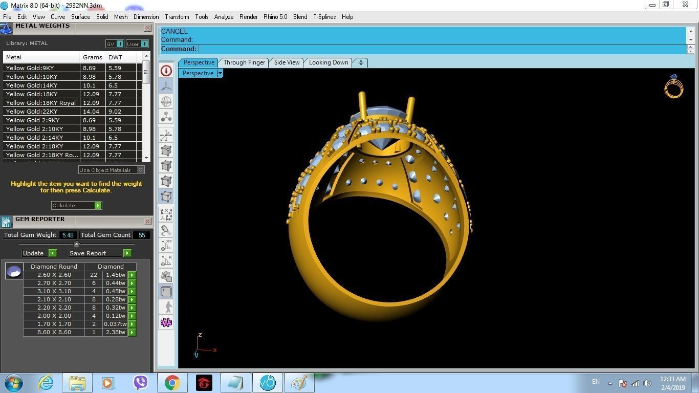 Luxury Men Diamond Ring Jewelry Design  160 3D print model_8