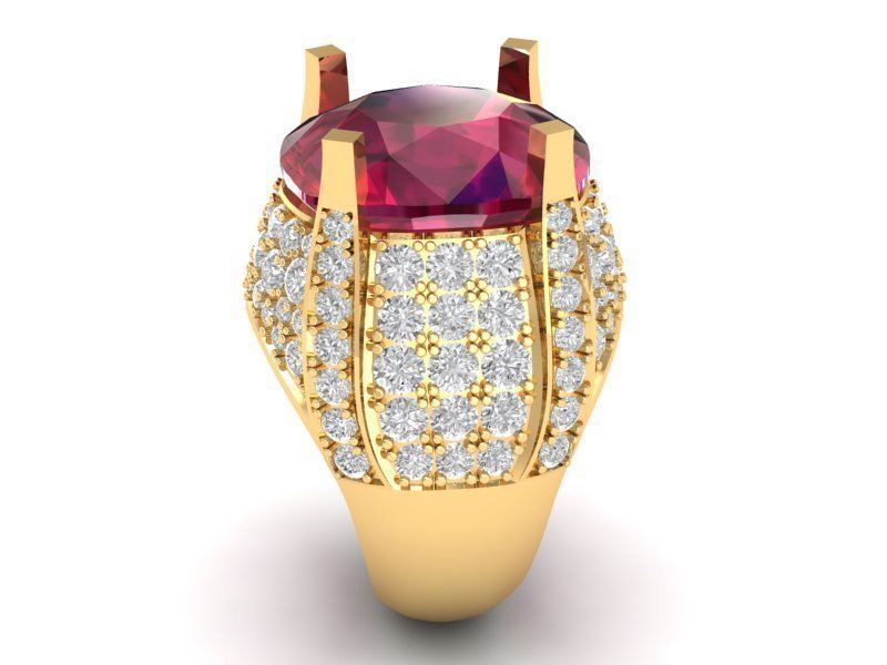 Luxury Gemstone Ring 3D Model for Resin Printing 161 3D print model_1