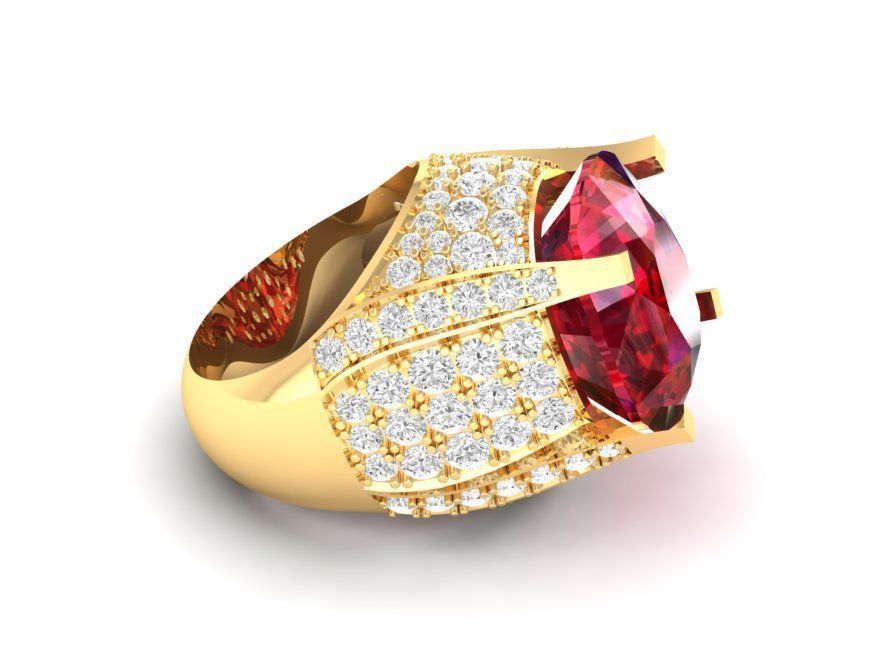 Luxury Gemstone Ring 3D Model for Resin Printing 161 3D print model_2