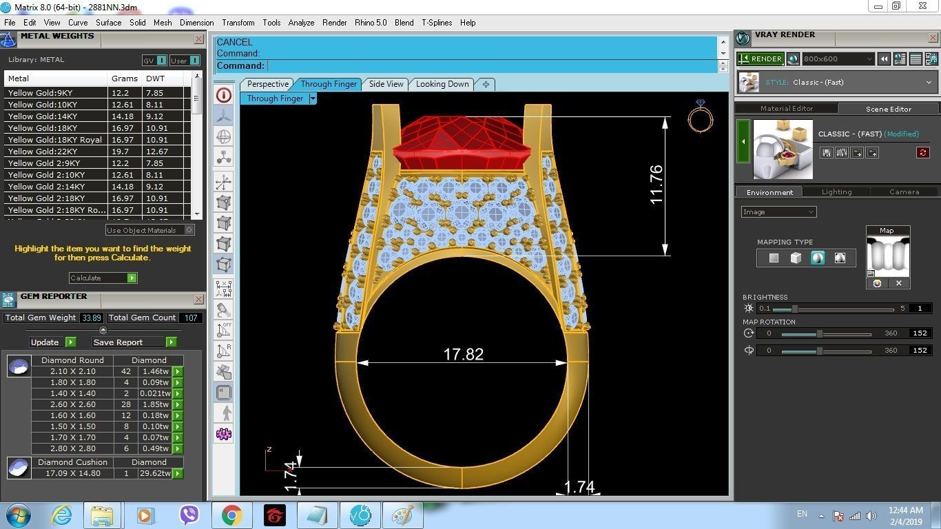 Luxury Gemstone Ring 3D Model for Resin Printing 161 3D print model_3