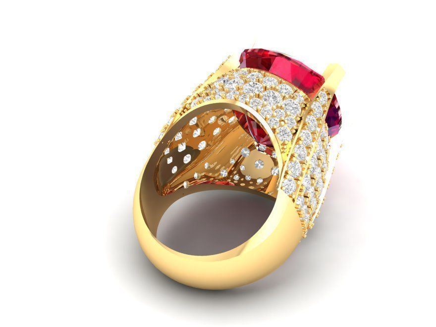 Luxury Gemstone Ring 3D Model for Resin Printing 161 3D print model_8