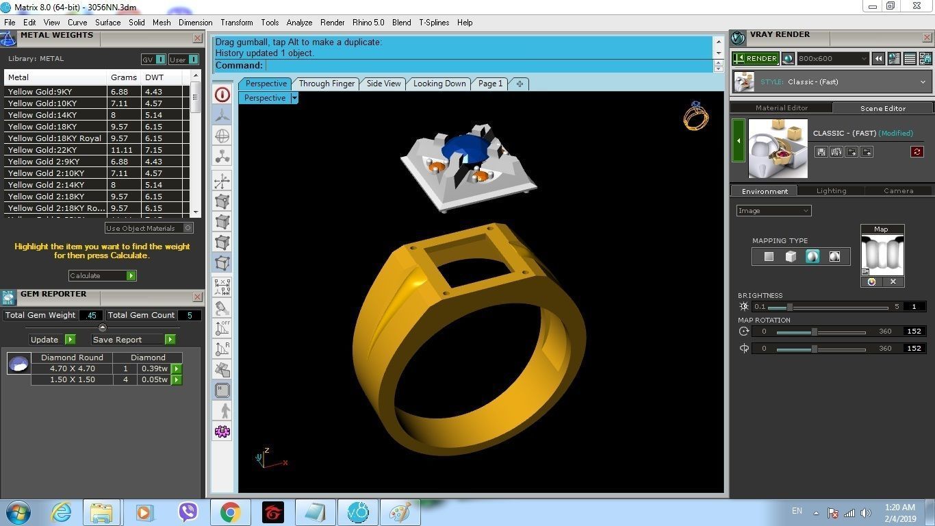Bold Square Men Diamond Gold Ring 3D Model   168 3D print model_9
