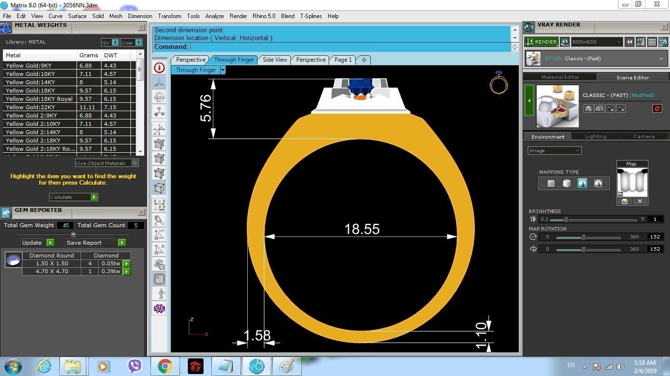 Bold Square Men Diamond Gold Ring 3D Model   168 3D print model_6