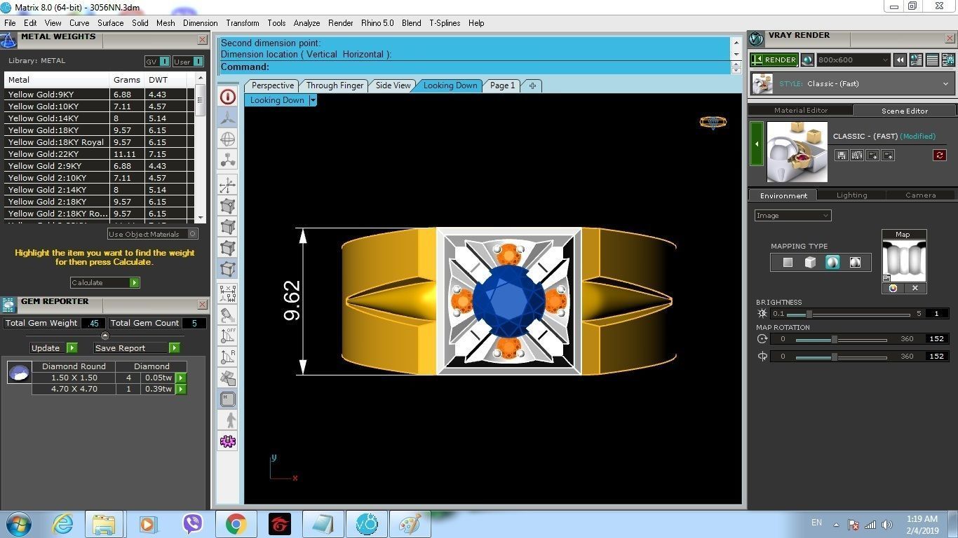 Bold Square Men Diamond Gold Ring 3D Model   168 3D print model_8