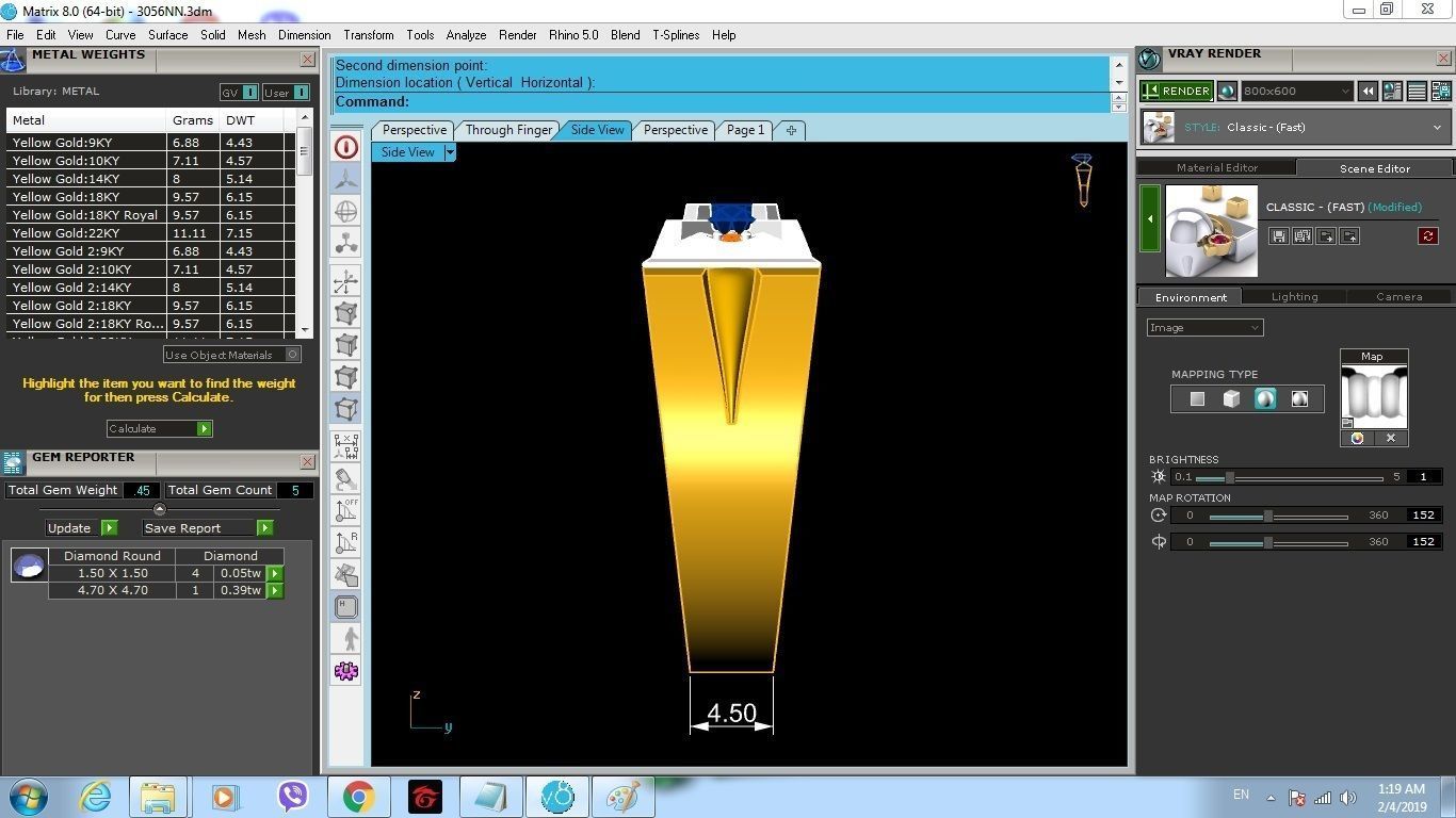 Bold Square Men Diamond Gold Ring 3D Model   168 3D print model_7
