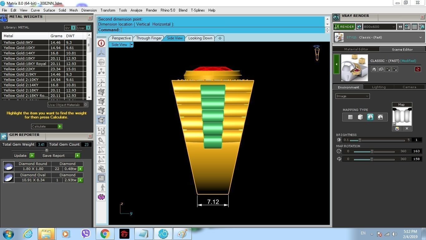 Luxury Gold Men Ring with Emerald Center Stone 171 3D print model_6