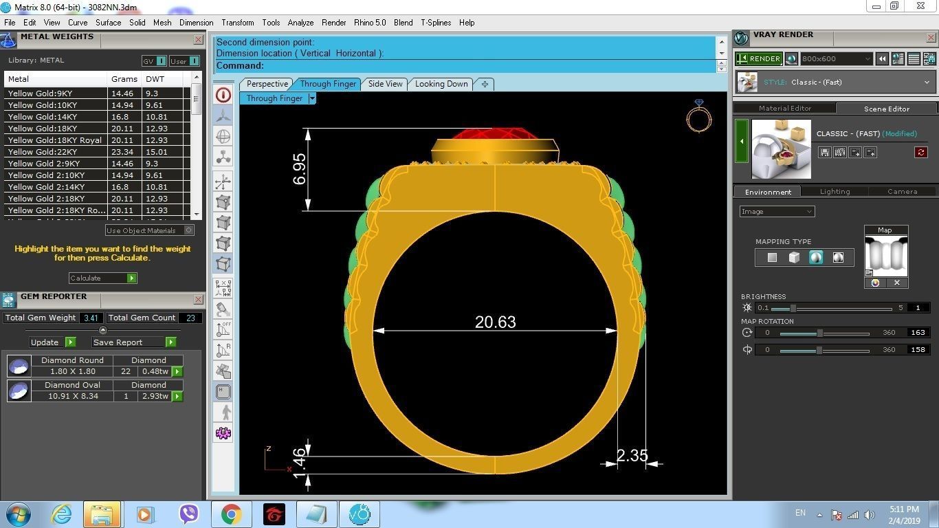 Luxury Gold Men Ring with Emerald Center Stone 171 3D print model_4