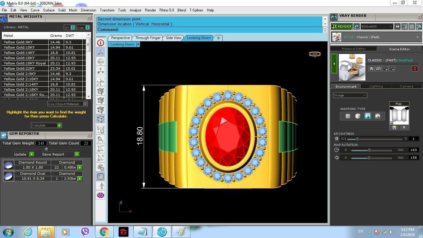 Luxury Gold Men Ring with Emerald Center Stone 171 3D print model_5