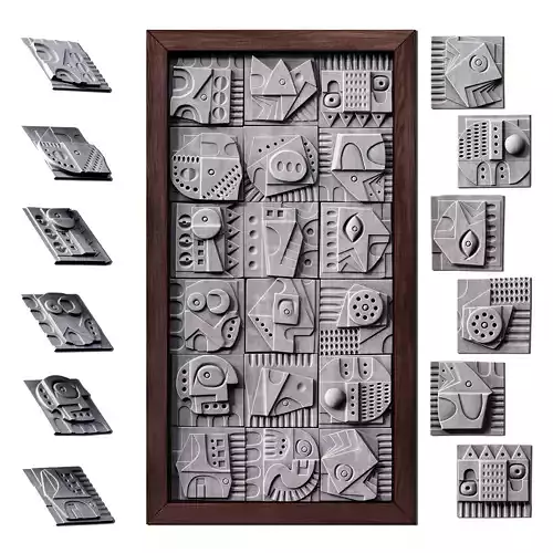 Panel decorative cube  square n3