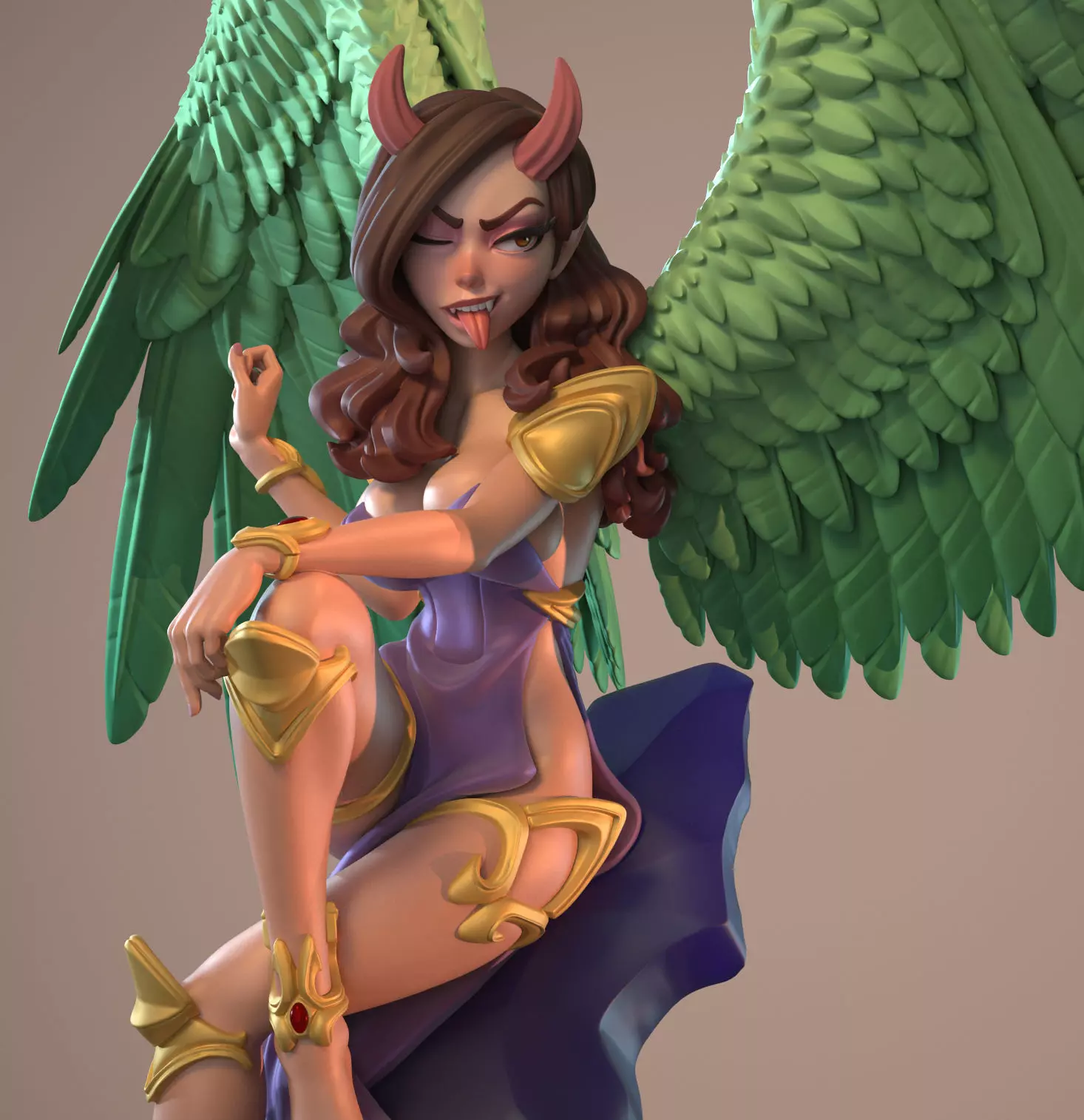 Angel Demon Dinama Multi Versions SFW NSFW STL 3D print model_0