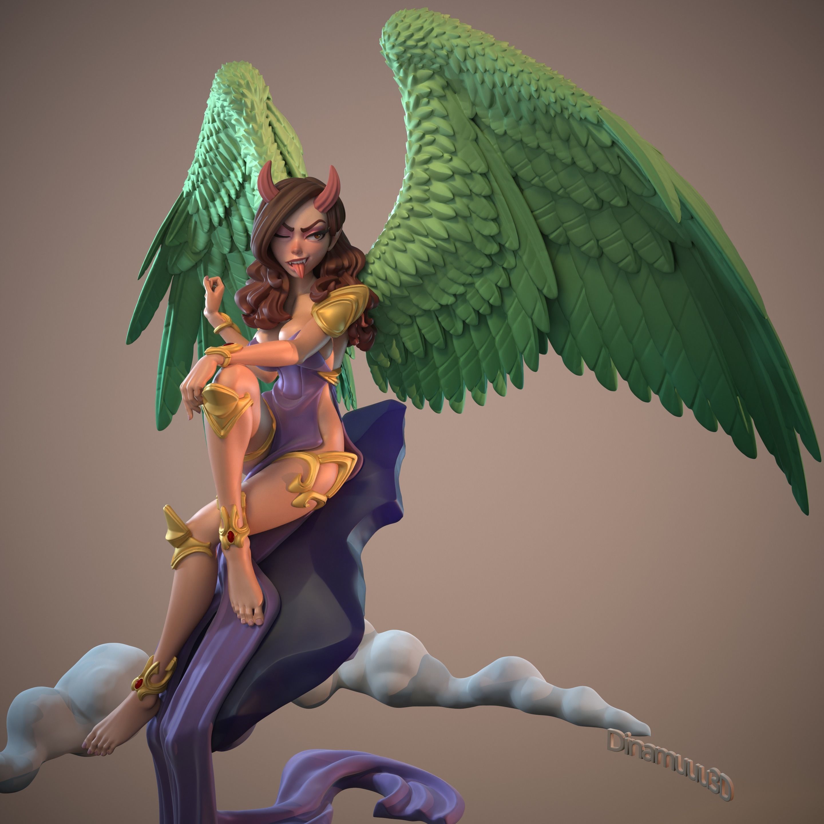 Angel Demon Dinama Multi Versions SFW NSFW STL 3D print model_6