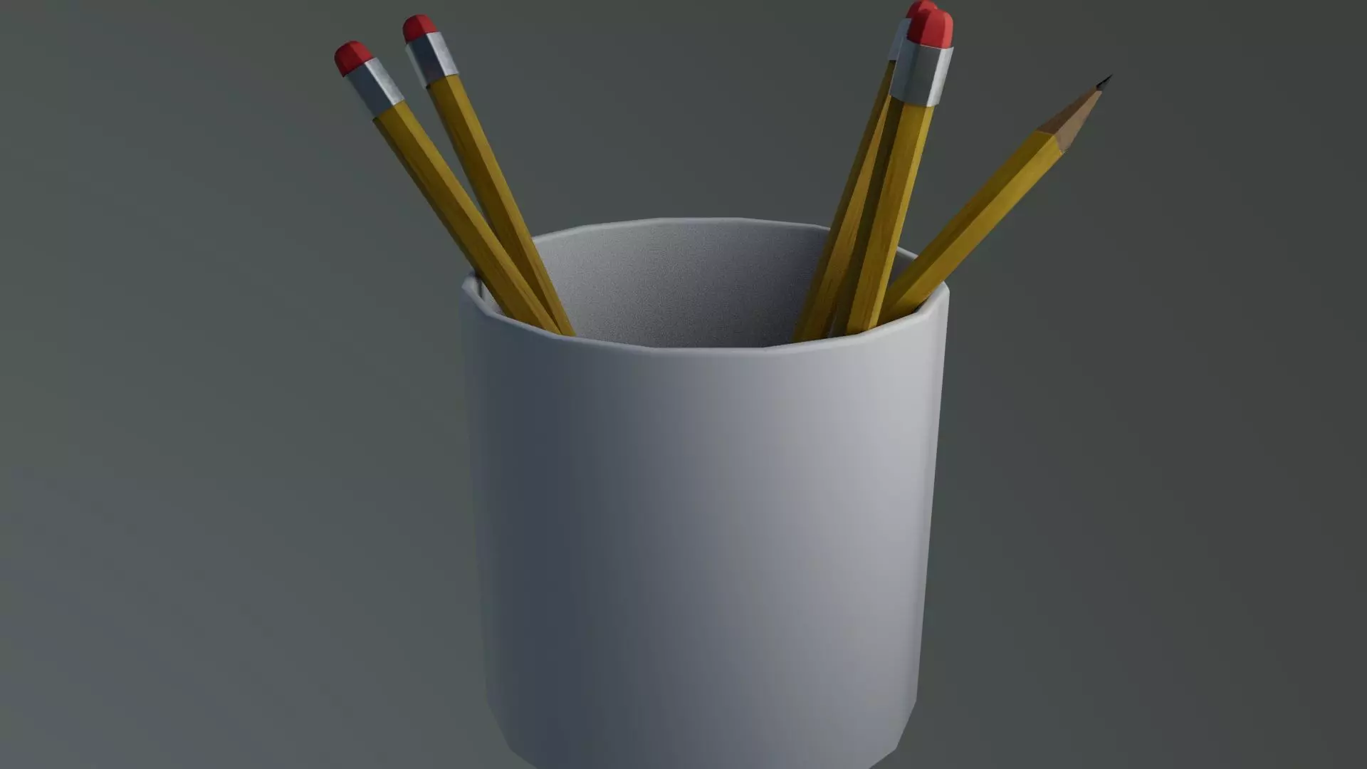 Pencils and Cup Low-poly 3D model_0