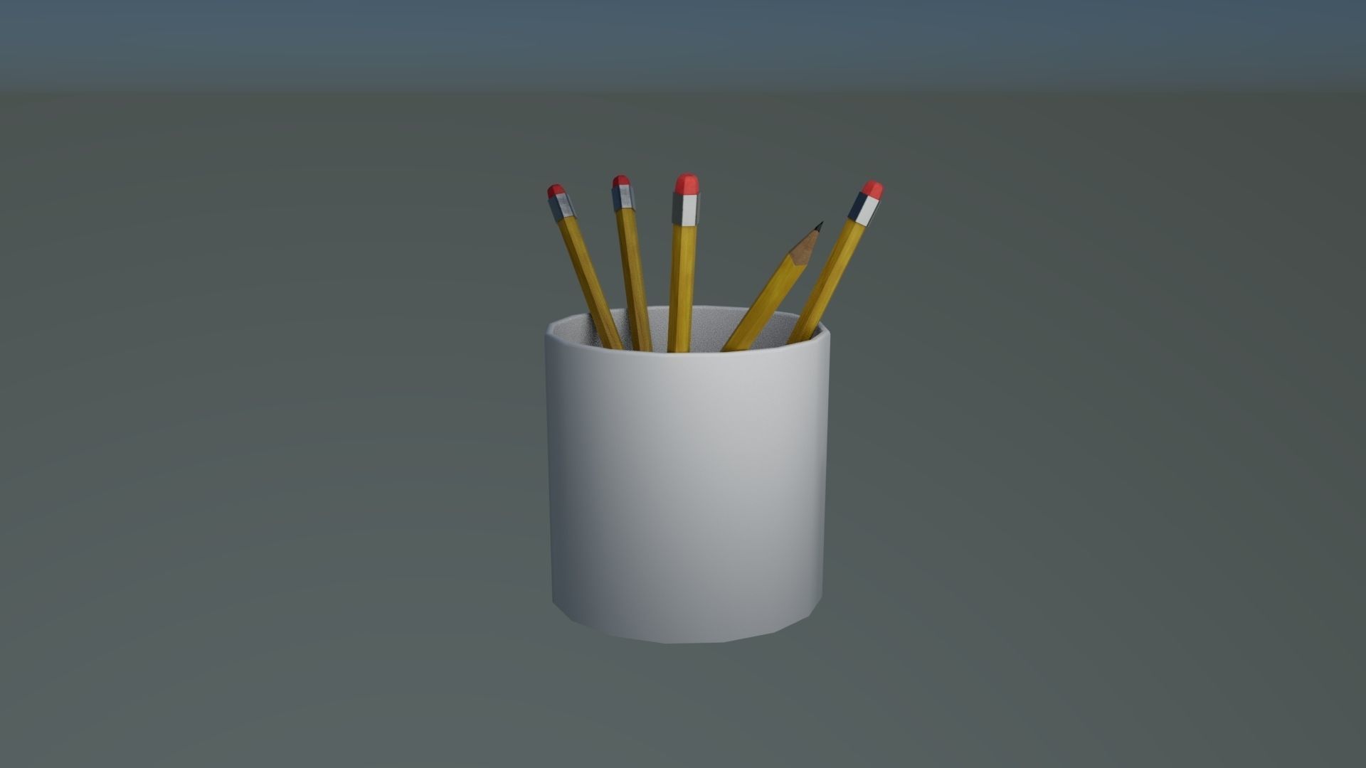 Pencils and Cup Low-poly 3D model_2