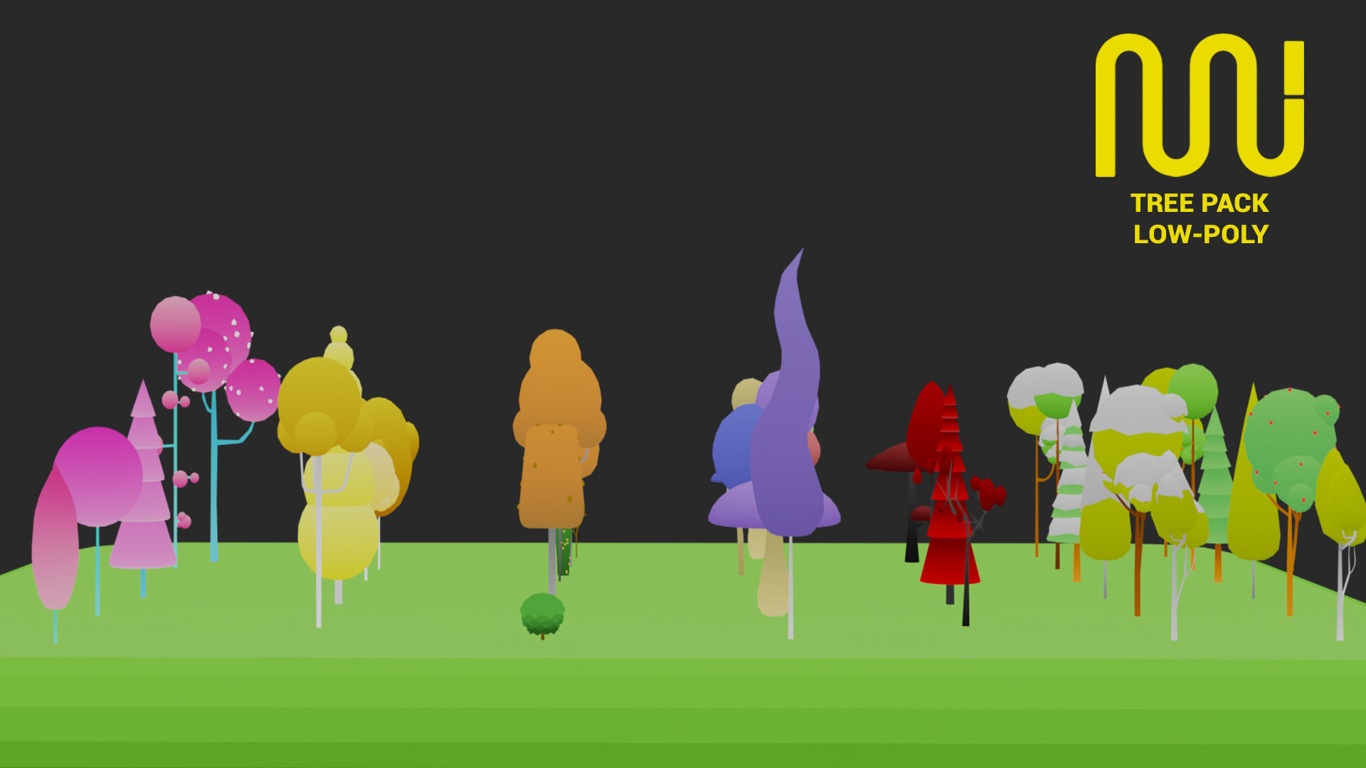 Tree Collection Low-Poly 36 unique trees Low-poly 3D model_2