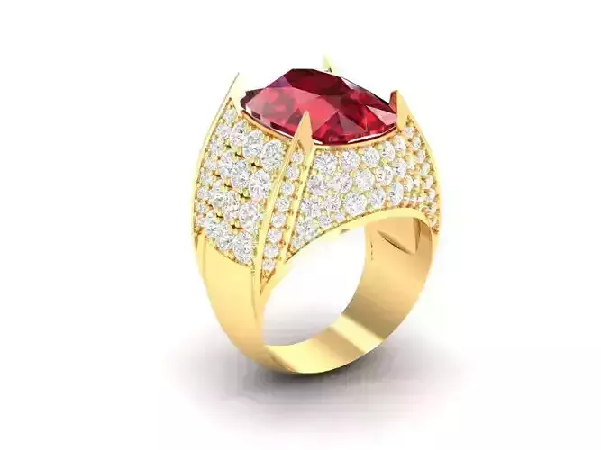 Luxury Ruby and Diamond Statement Ring for Men 184