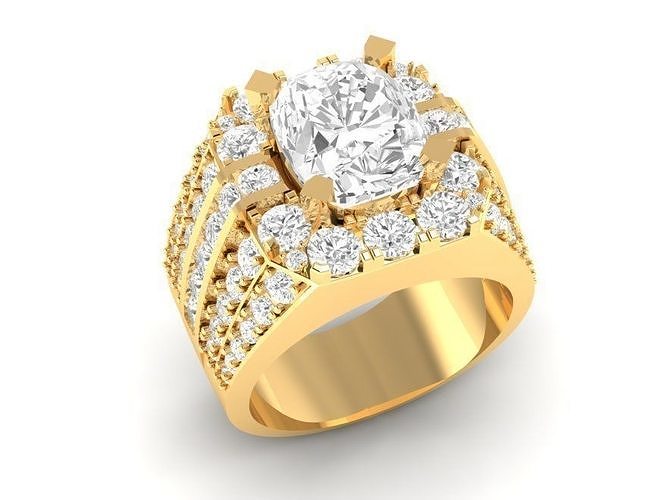 LUXURY DIAMOND RING FOR MEN 187 3D print model