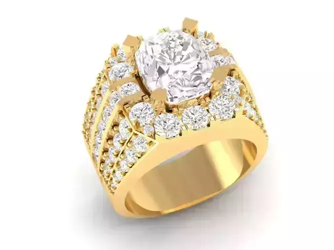 Luxury Triple Row Diamond Engagement Ring 187