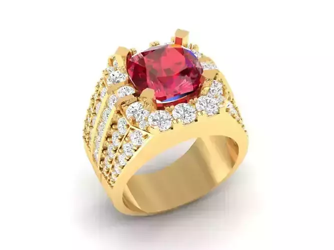 Luxury Ruby Parallel Band Ring for Men 189