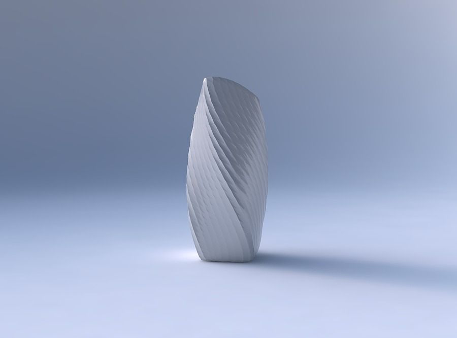 Vase twisted arc rectangle with twisted diagonal grid pattern 3D print model_4