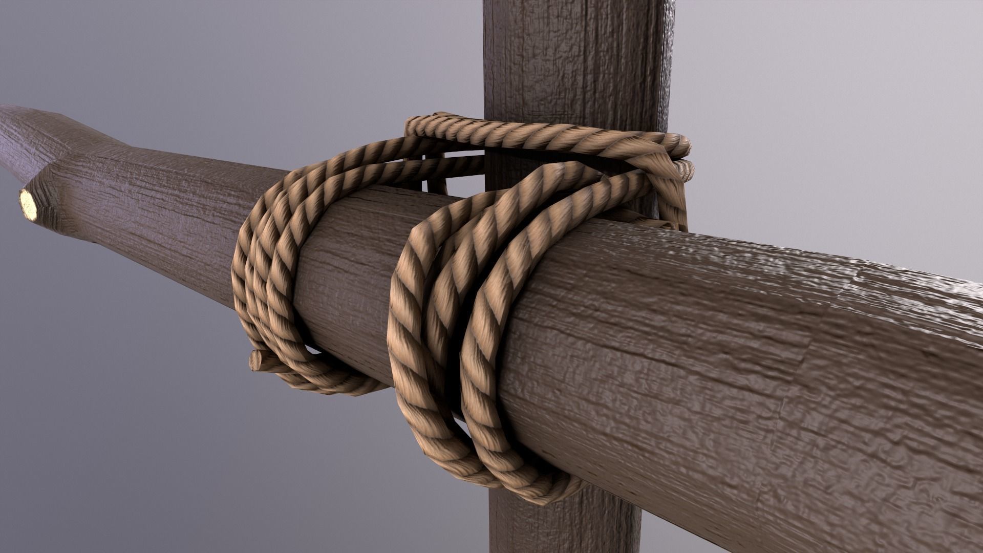 Wood sticks  Low-poly 3D model_3