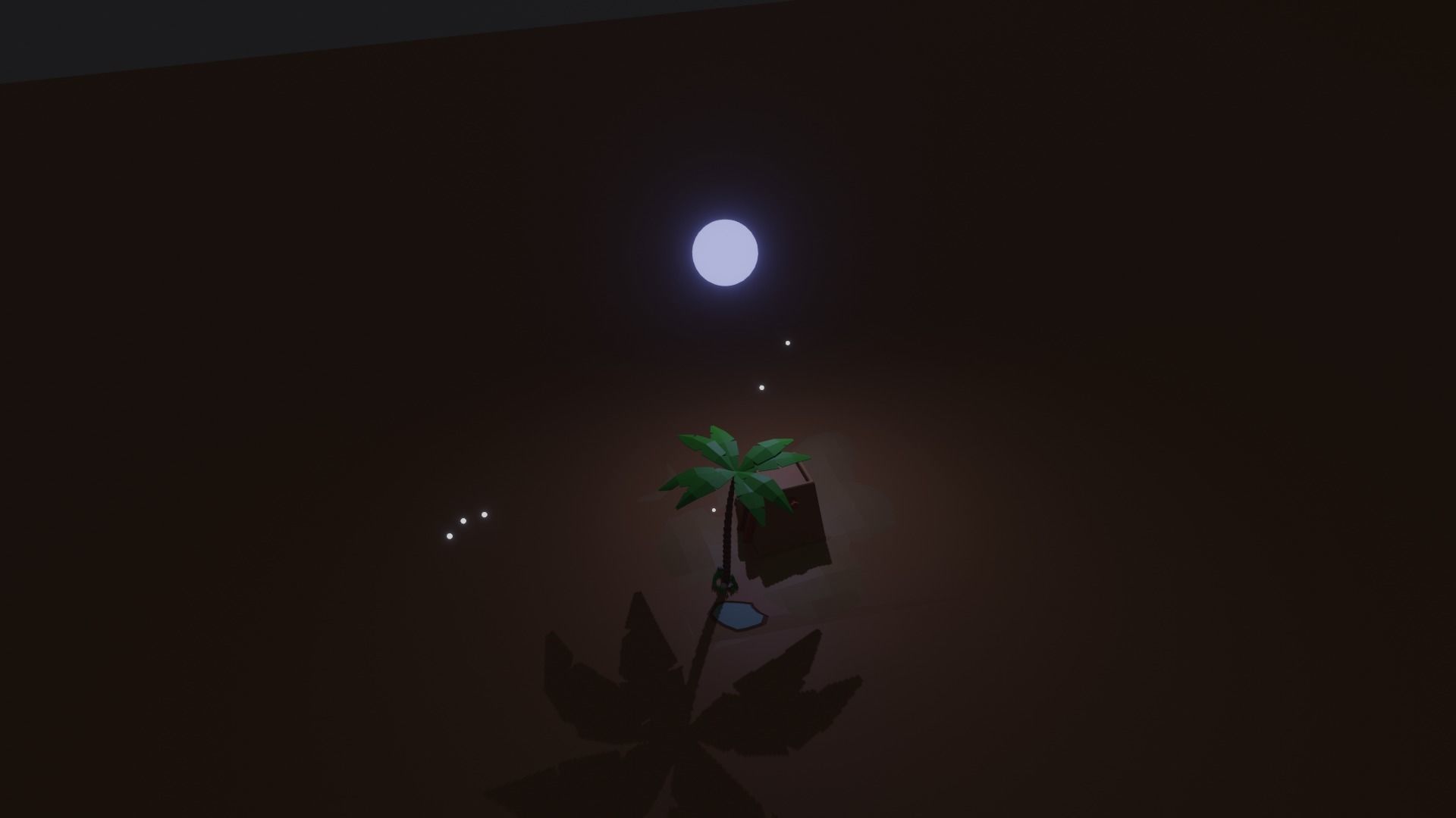 Low Poly Desert with animation Beautiful Night Low-poly 3D model_4