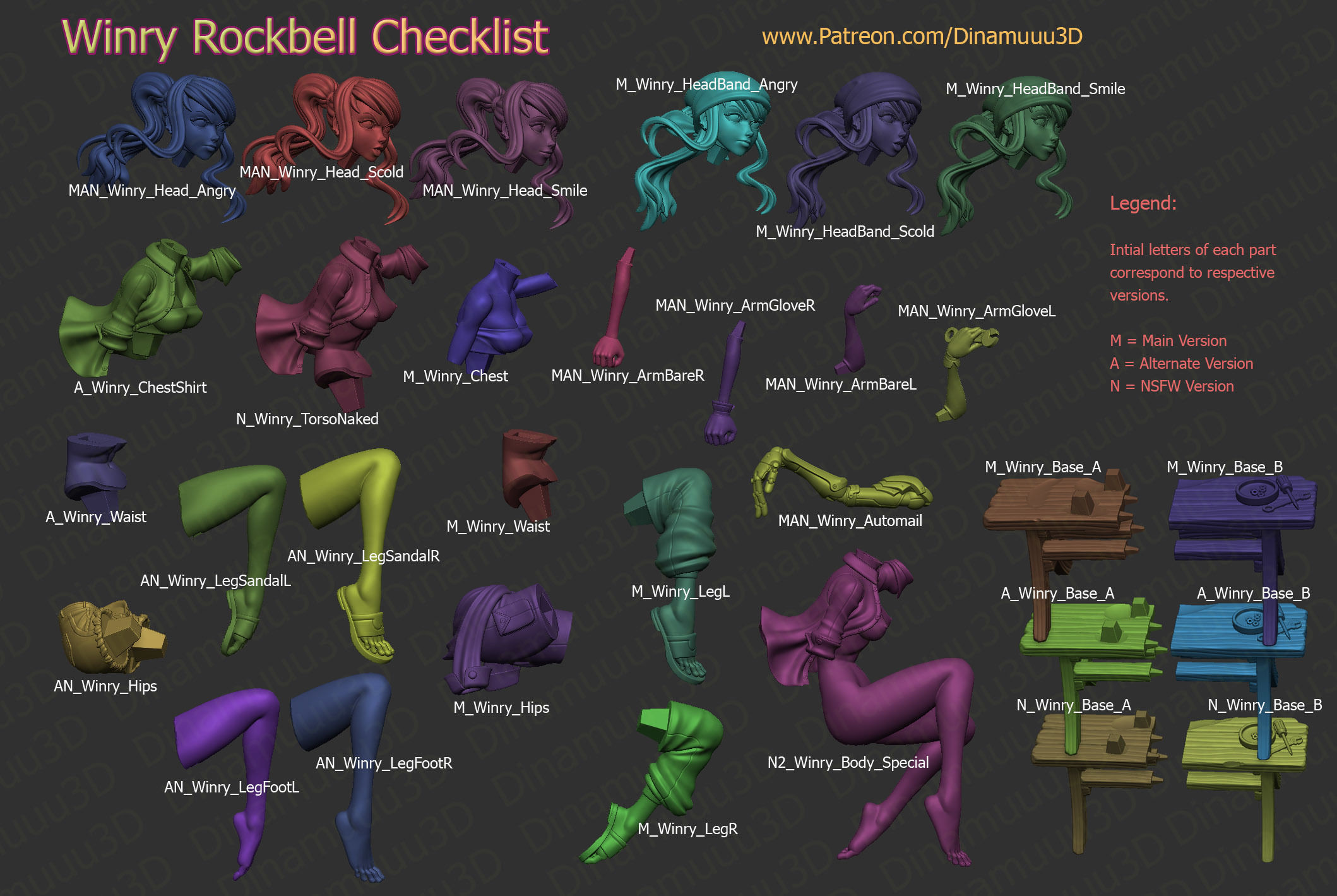 Winry Rockbell Multi Versions SFW and NSFW 3D Print Model STL 3D print model_8