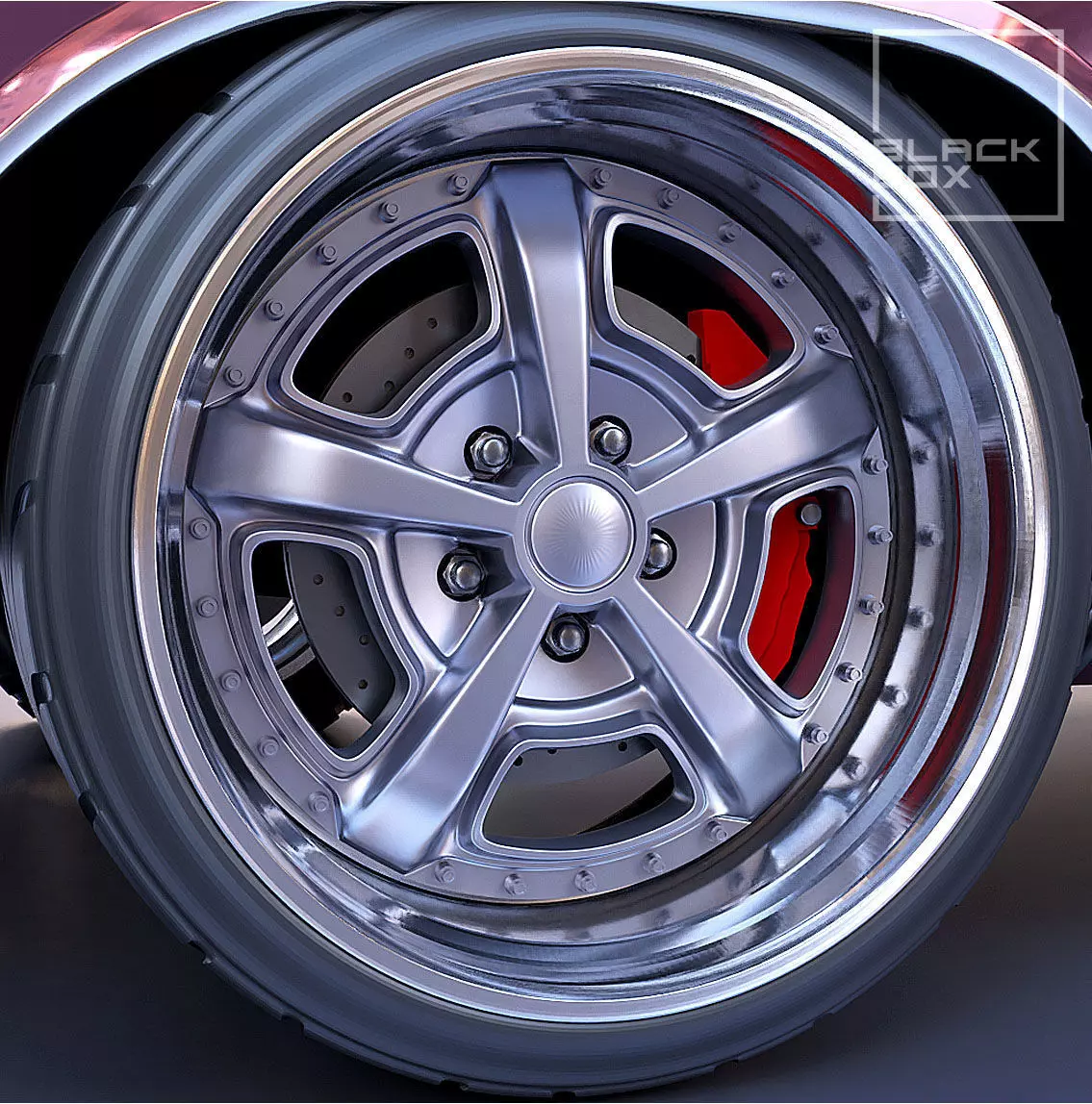 VIZ MUSCLE WHEEL SET FRONT AND REAR 3 OFFSETS for diecast  3D print model_0