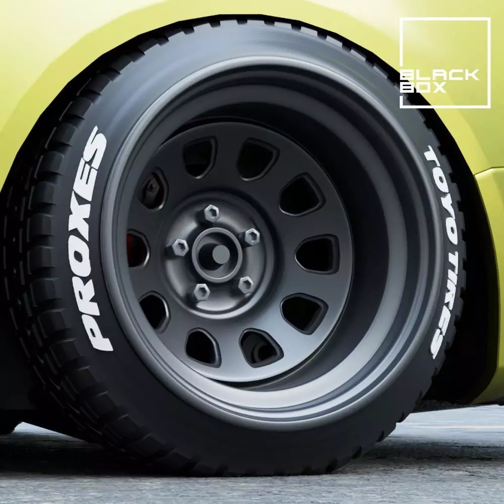D STEEL WHEEL SET FRONT AND REAR WITH 2 TIRES for miniatures 3D print model_0