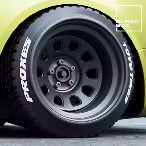 D STEEL WHEEL SET FRONT AND REAR WITH 2 TIRES for miniatures 3D print model