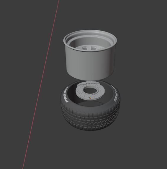 D STEEL WHEEL SET FRONT AND REAR WITH 2 TIRES for miniatures 3D print model_8