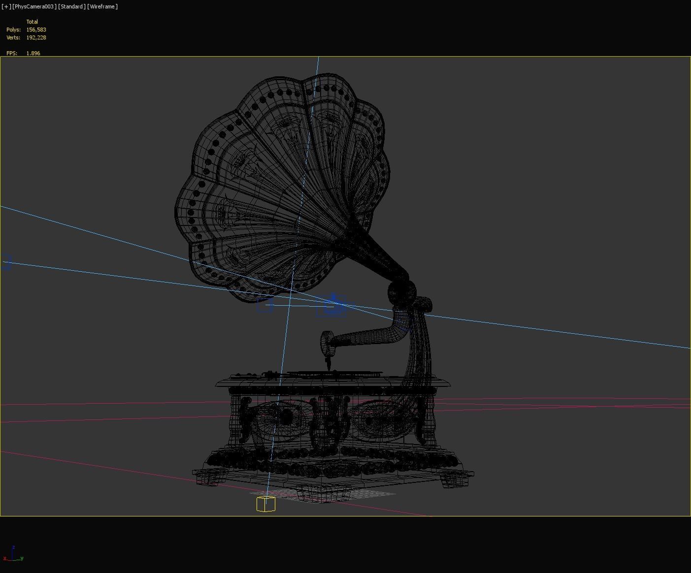 PBR Retro phonograph 3D model_23