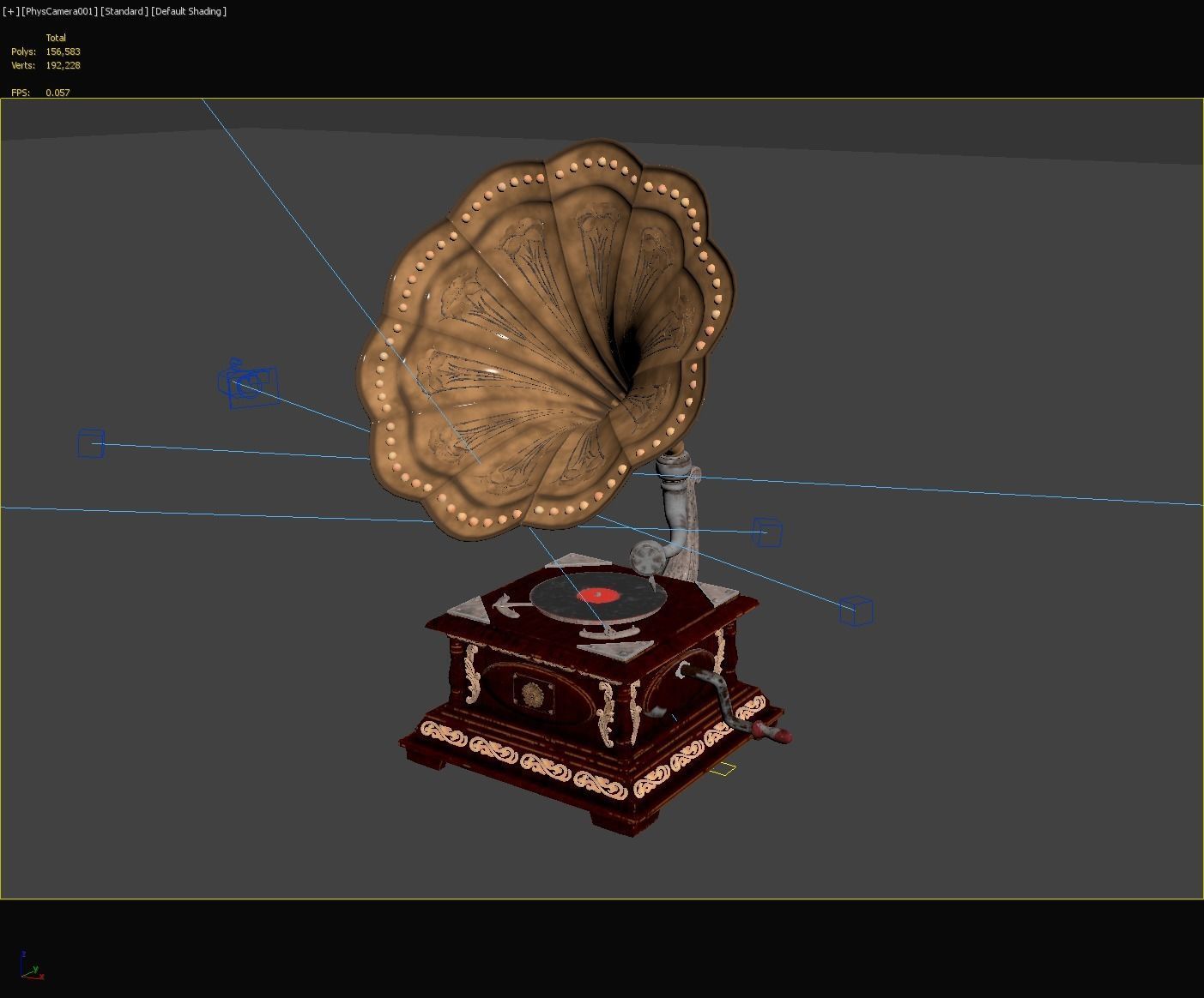 PBR Retro phonograph 3D model_16