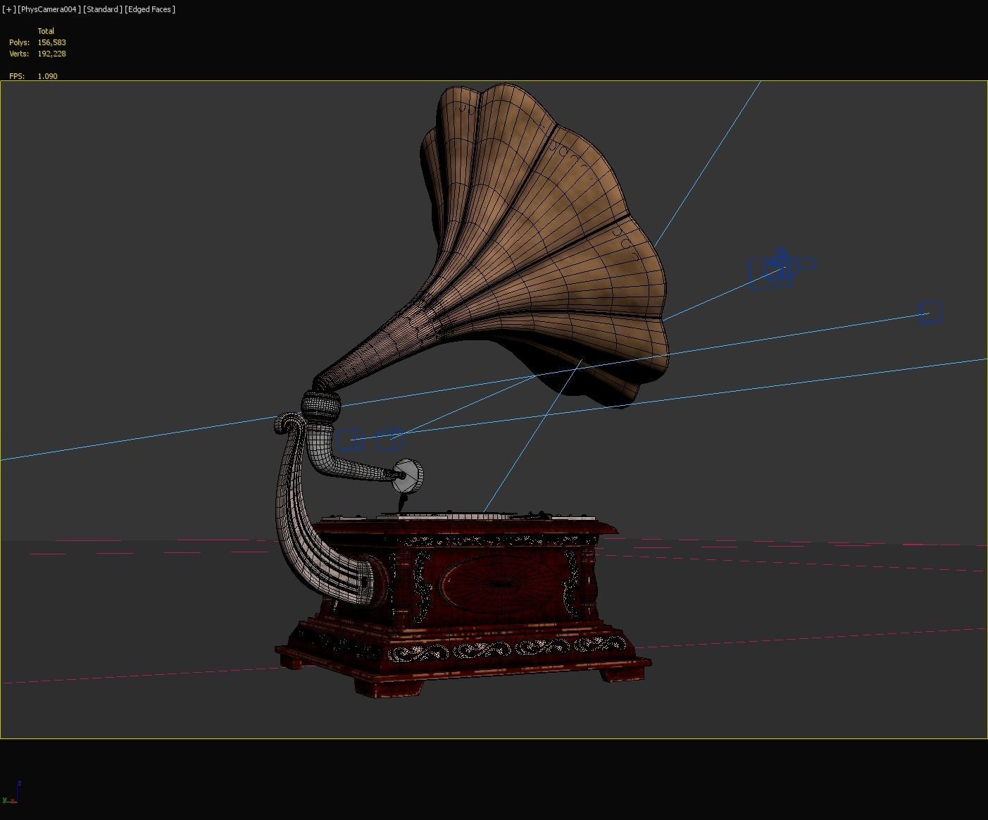 PBR Retro phonograph 3D model_21