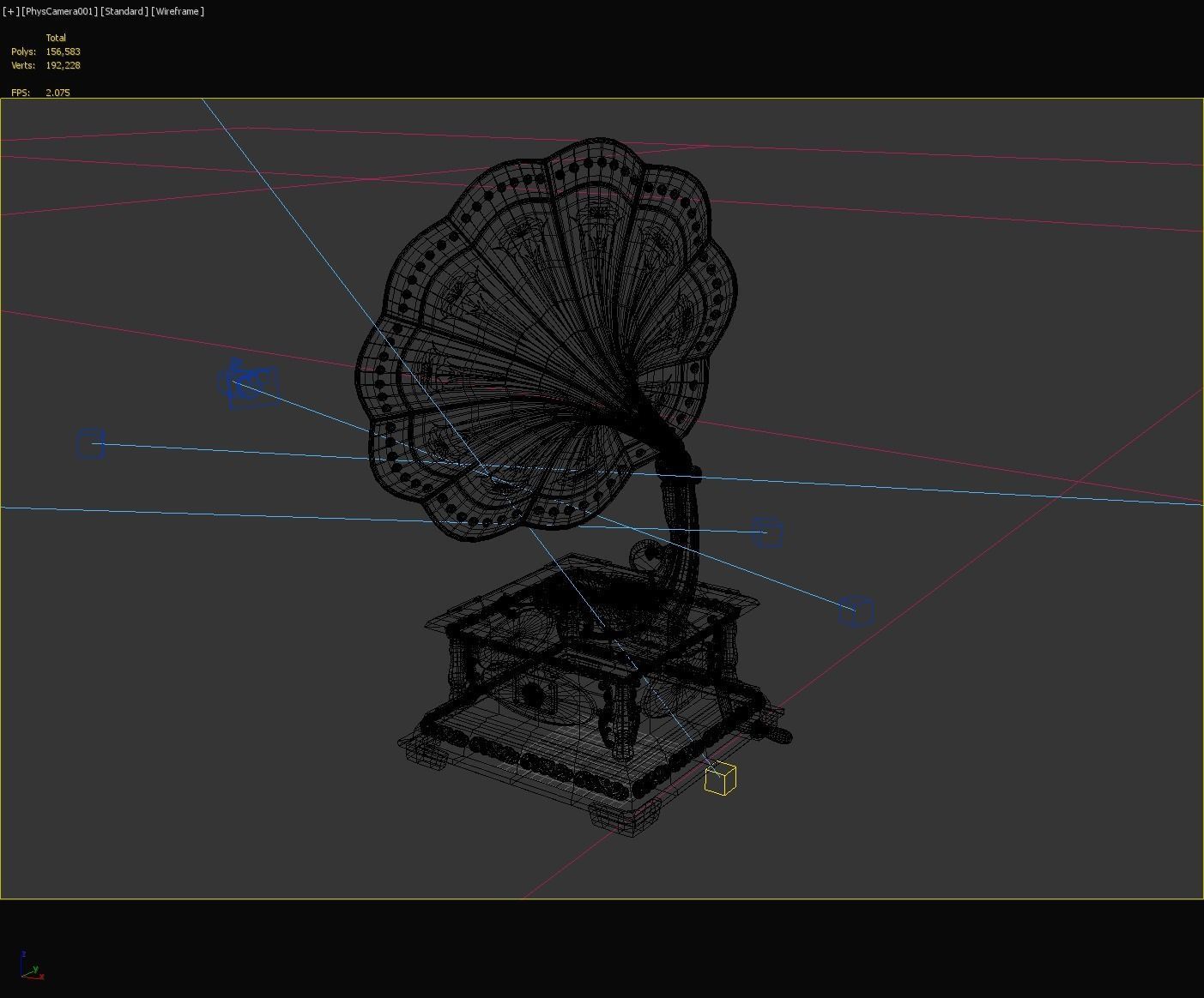 PBR Retro phonograph 3D model_17