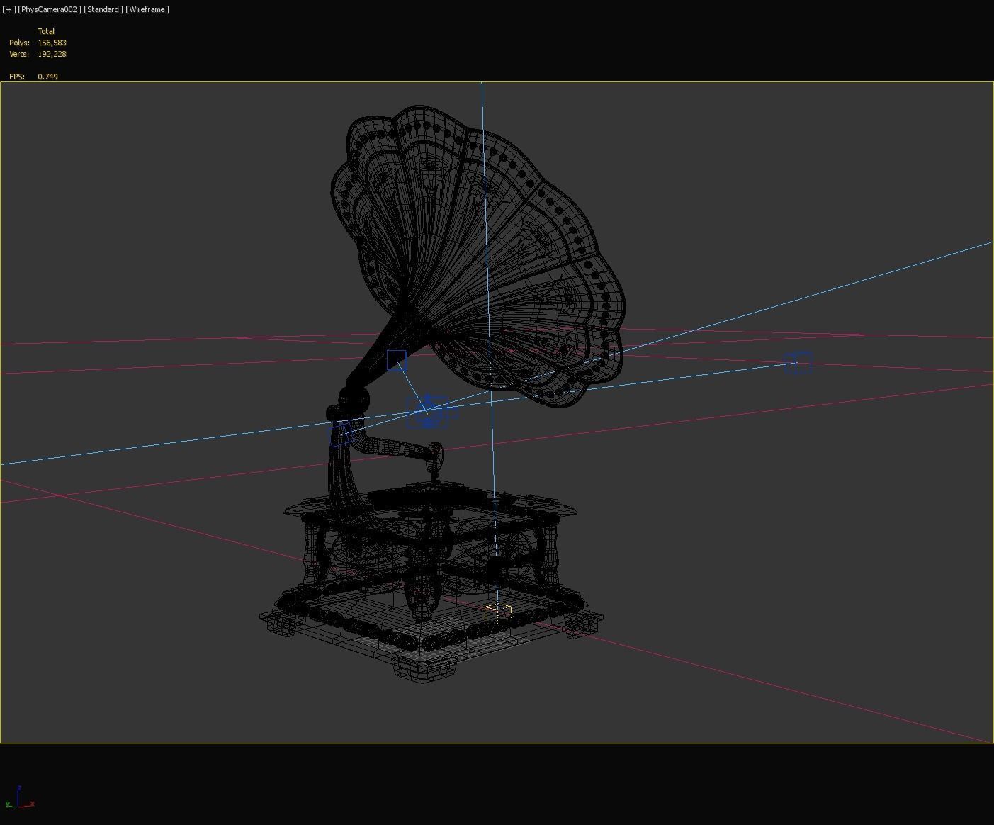 PBR Retro phonograph 3D model_20