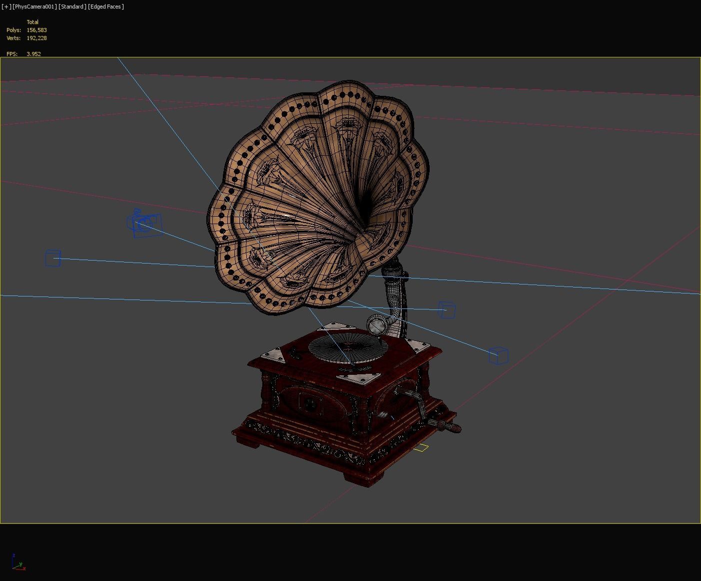 PBR Retro phonograph 3D model_18