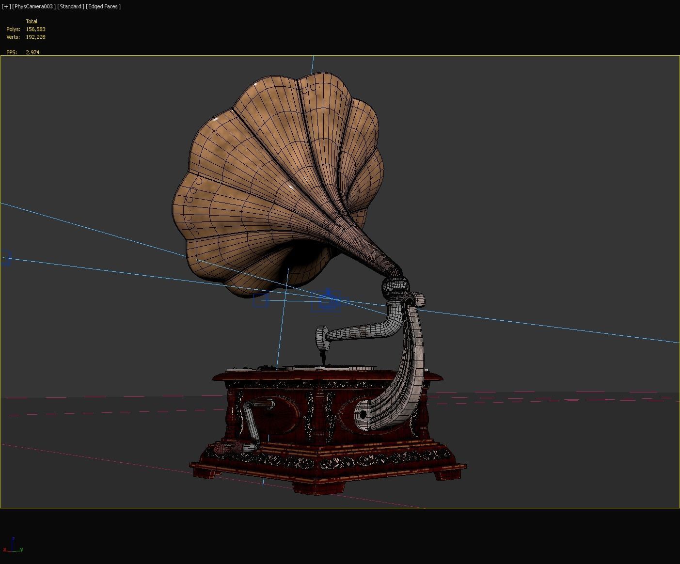 PBR Retro phonograph 3D model_24