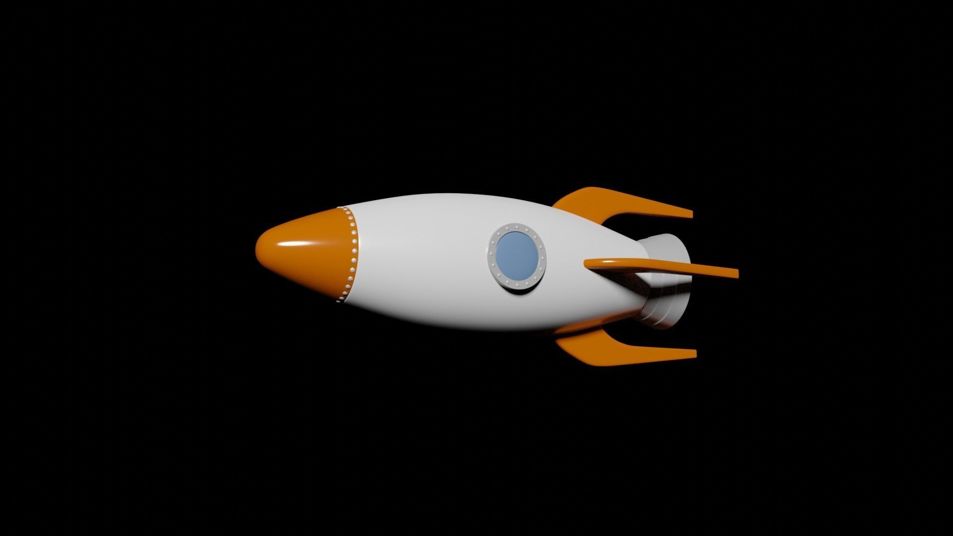 Cartoon style rockets 3D model_8