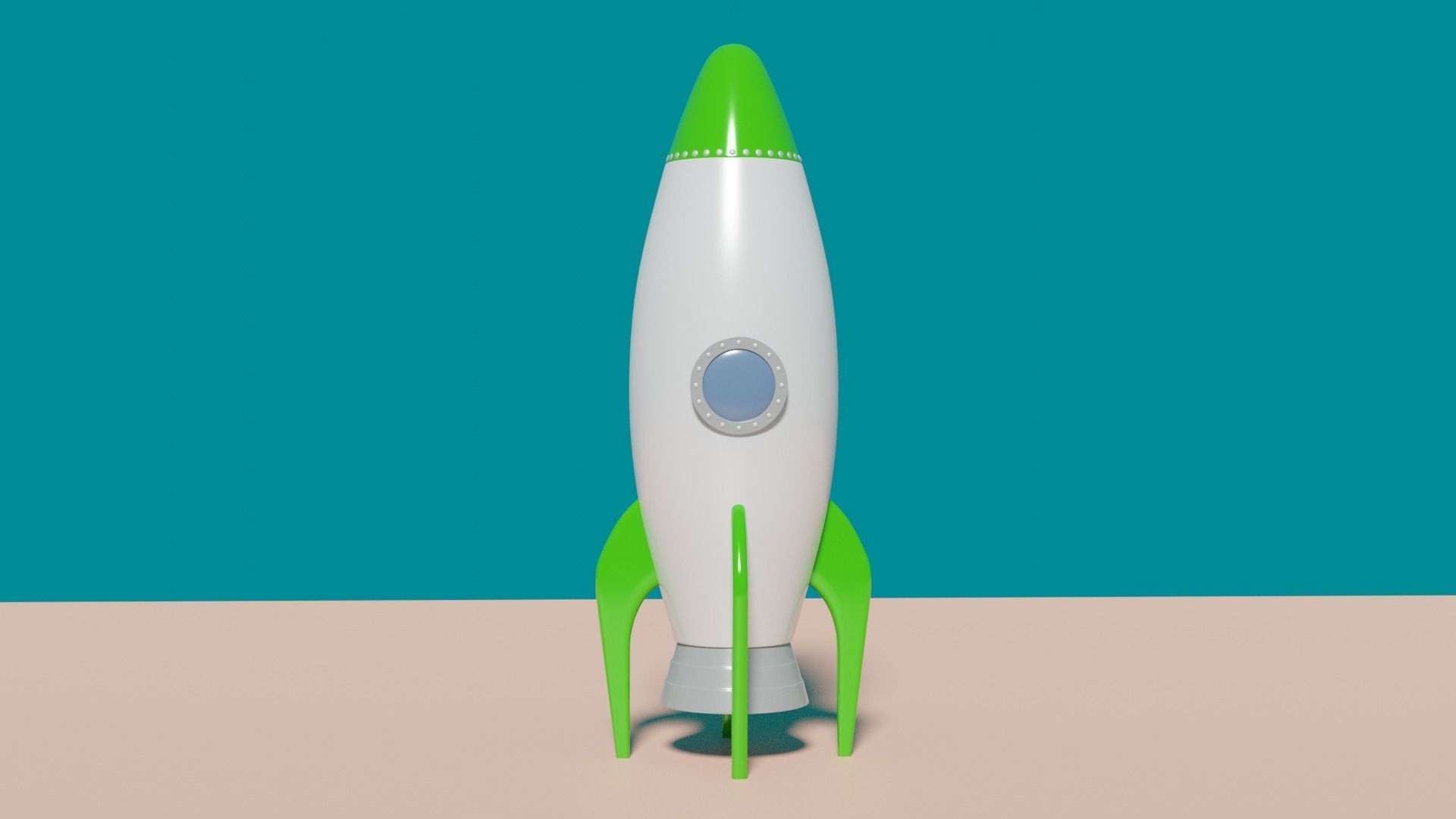 Cartoon style rockets 3D model_3