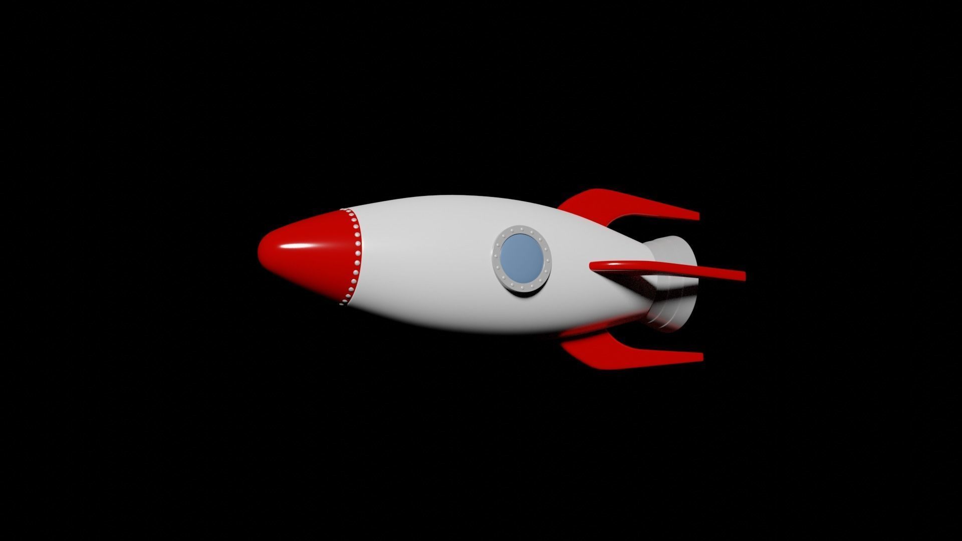 Cartoon style rockets 3D model_9