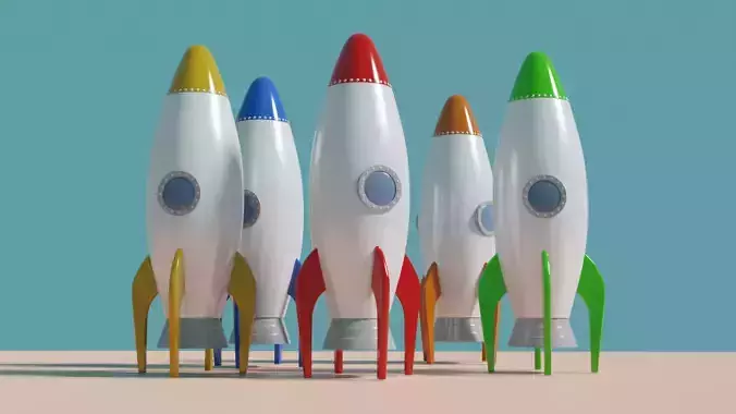 Cartoon style rockets