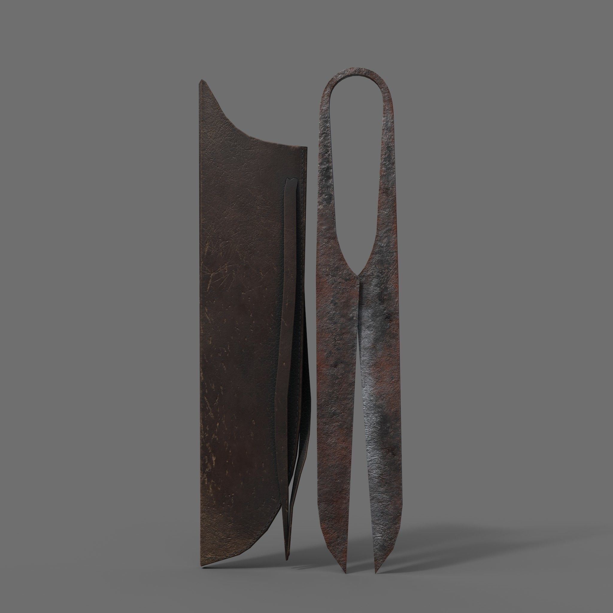 Rusty Forged Scissors Free low-poly 3D model_2