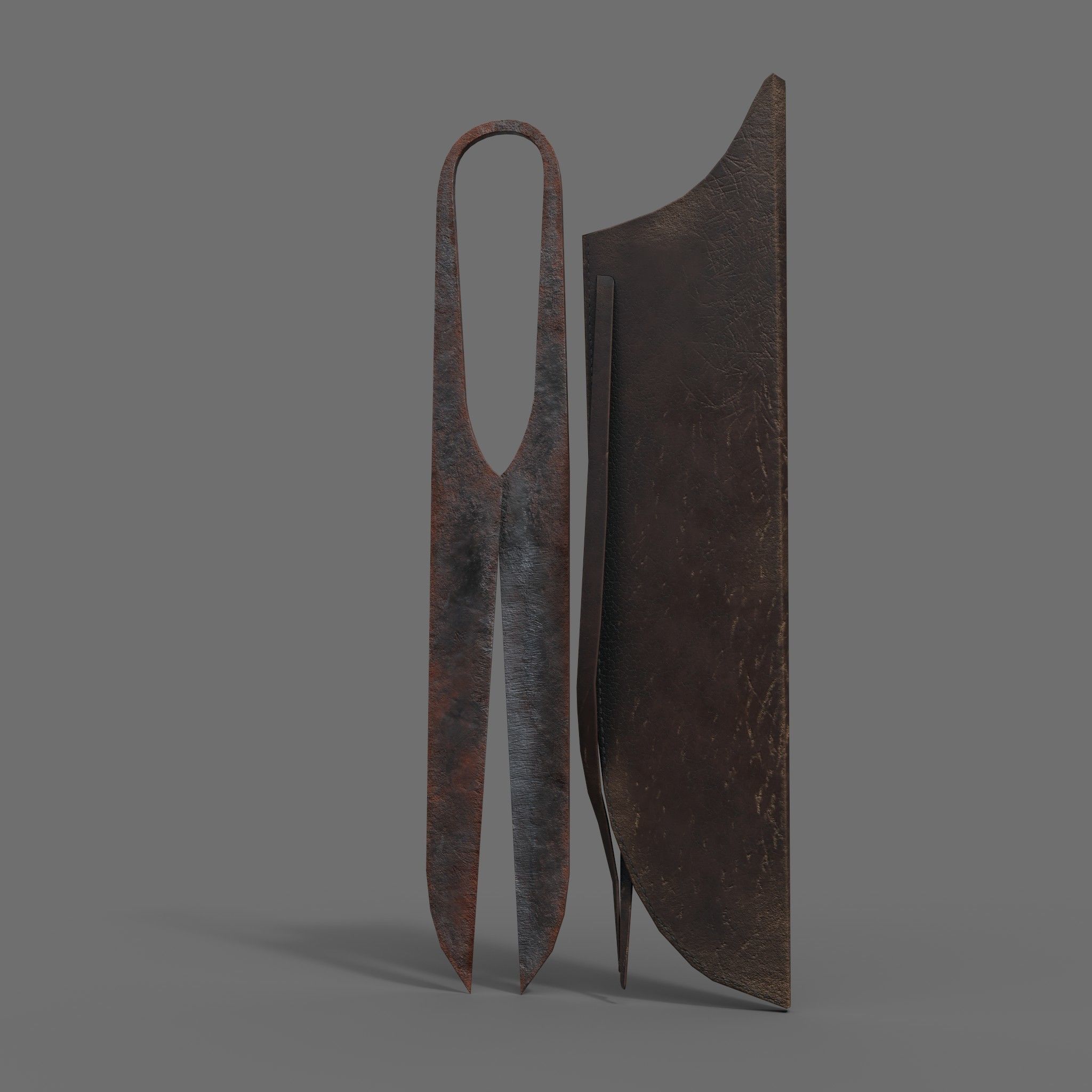 Rusty Forged Scissors Free low-poly 3D model_12