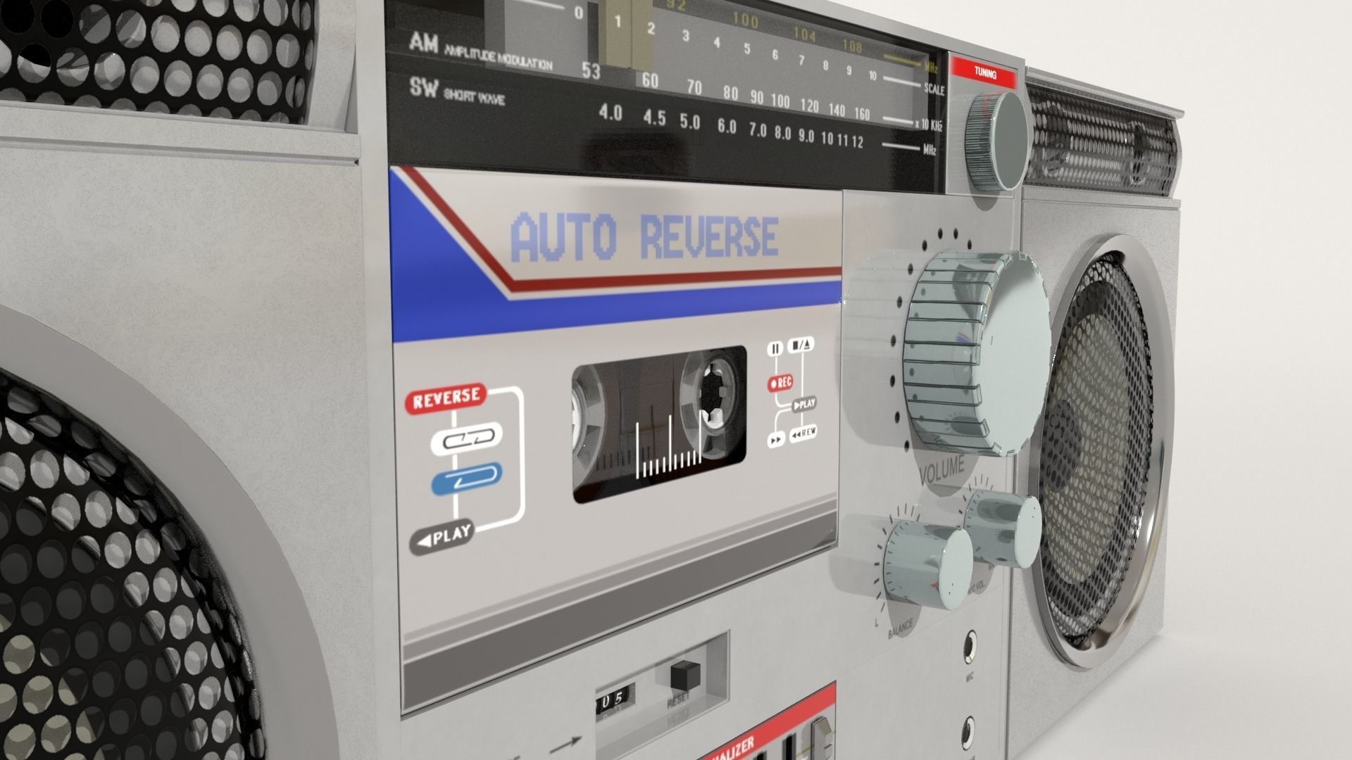 Radio boombox 3D model_1