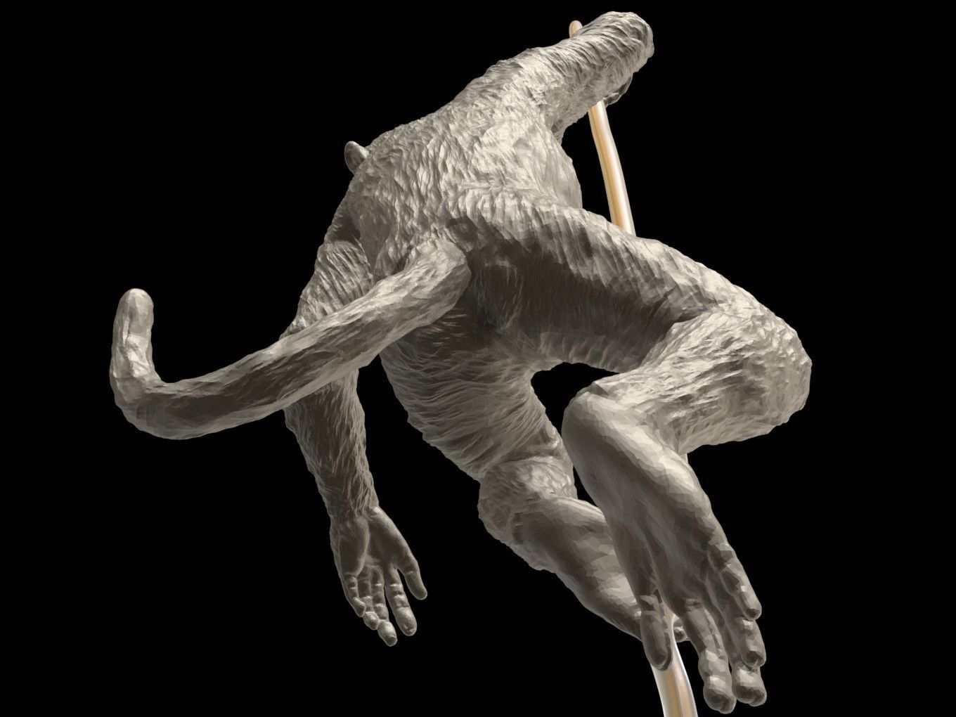 Long Tailed Macaque 3D print model_10