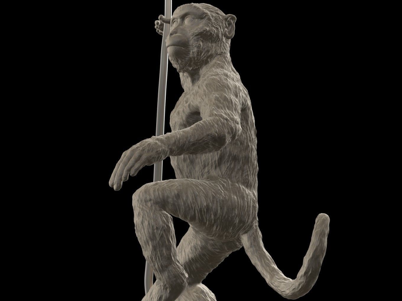 Long Tailed Macaque 3D print model_8