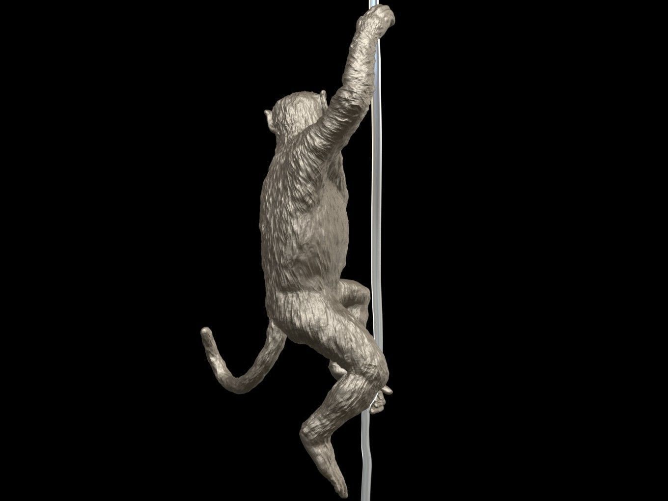 Long Tailed Macaque 3D print model_4