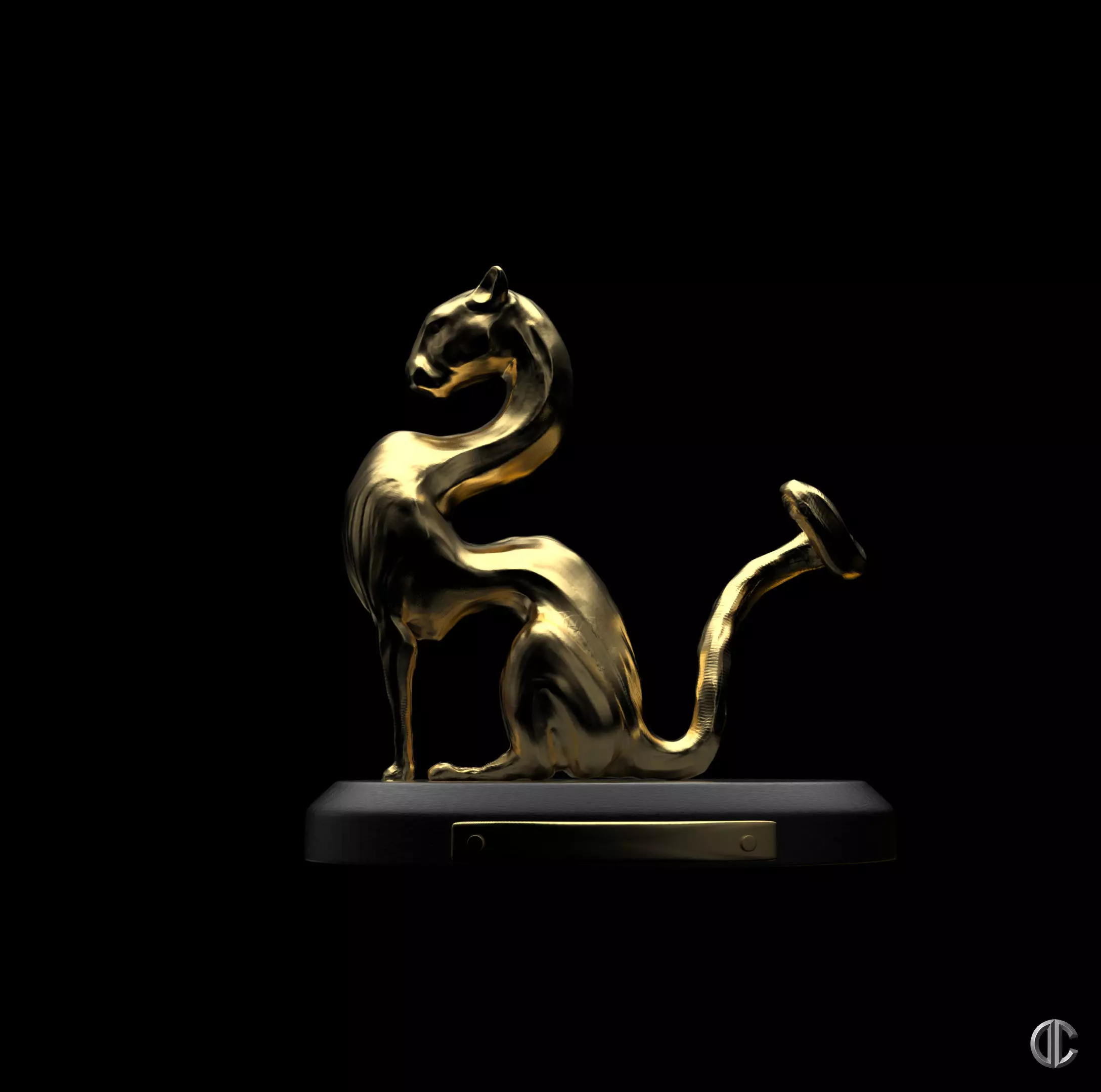 The Feng Shui Golden Leopard Statue 3D print model_0